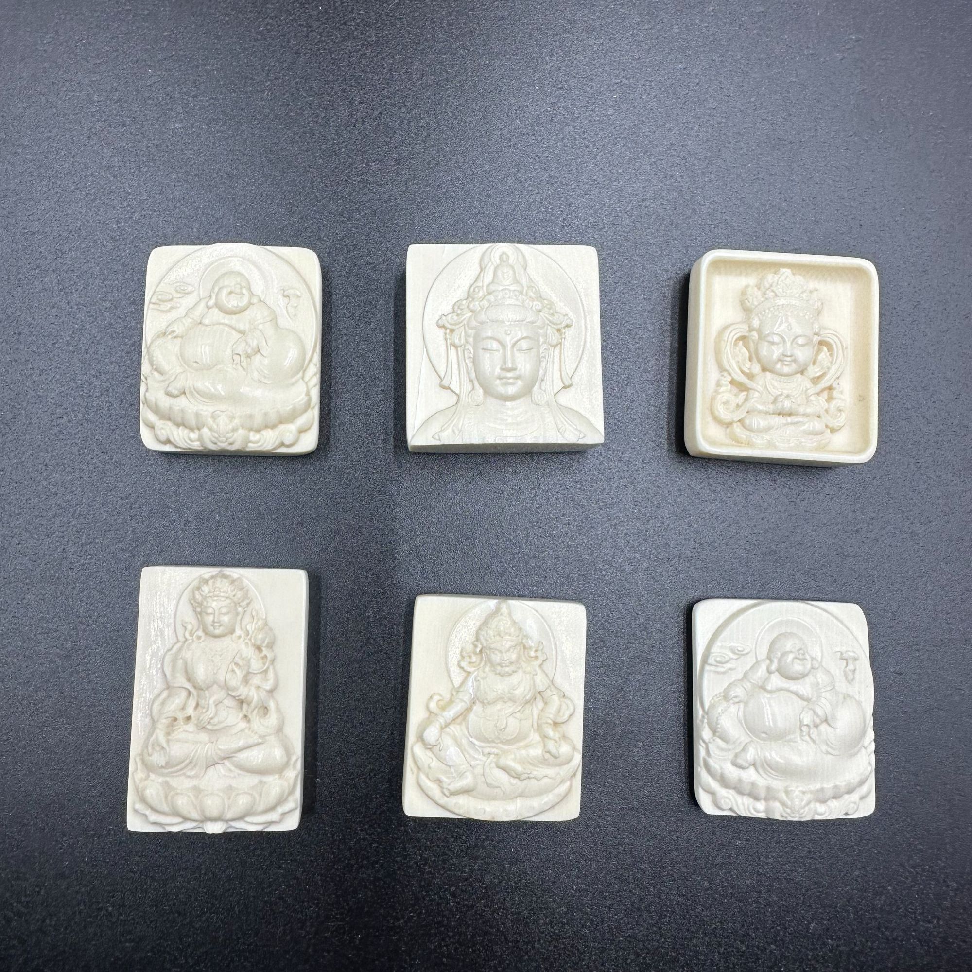 天然猛犸牙福利雕刻牌吊坠