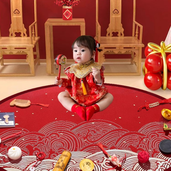 抓周用品道具一周岁礼套装生日布置地毯全套虎宝宝抓阄套餐婴儿1