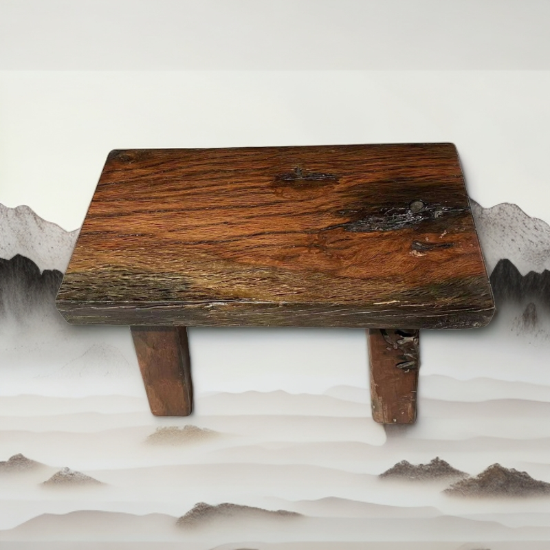 老船木红绸木小凳子复古客厅家用简约中式禅意阳台换鞋凳板凳