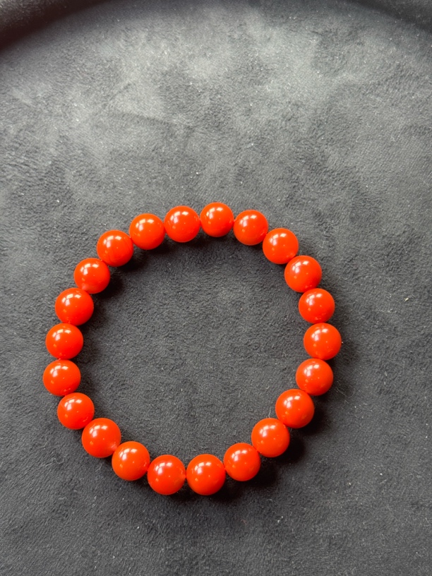 保山原矿南红9+锦红手串