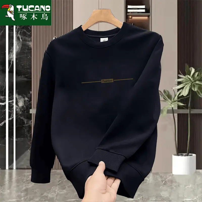 啄木鸟卫衣男士宽松新款春秋圆领加厚长袖上衣时尚百搭休闲秋衣男