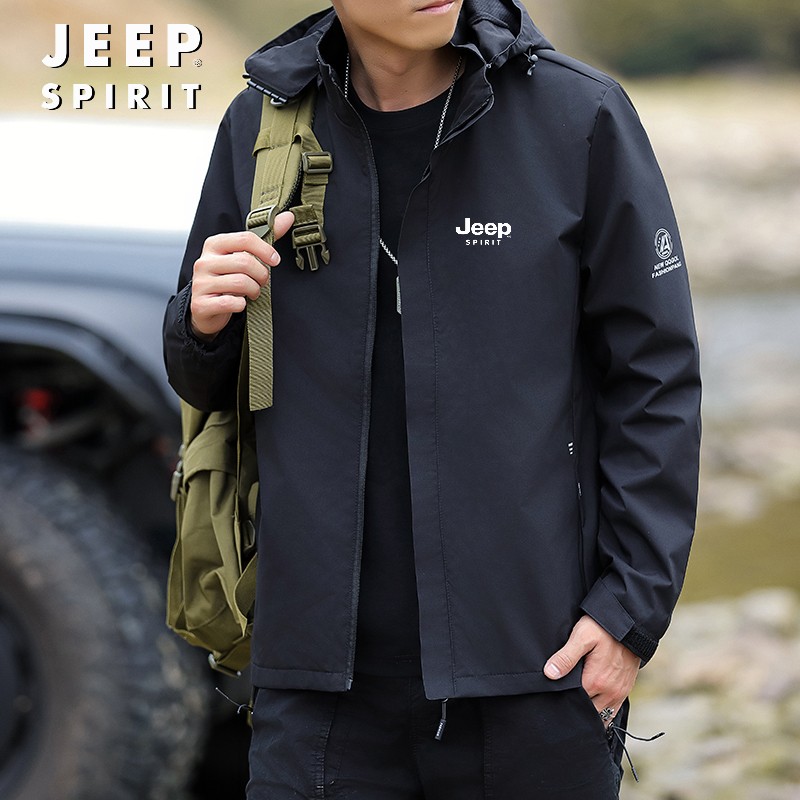 jeep夹克男冬季加绒冲锋衣防风防水夹克情侣户外冲锋衣夹克加绒男