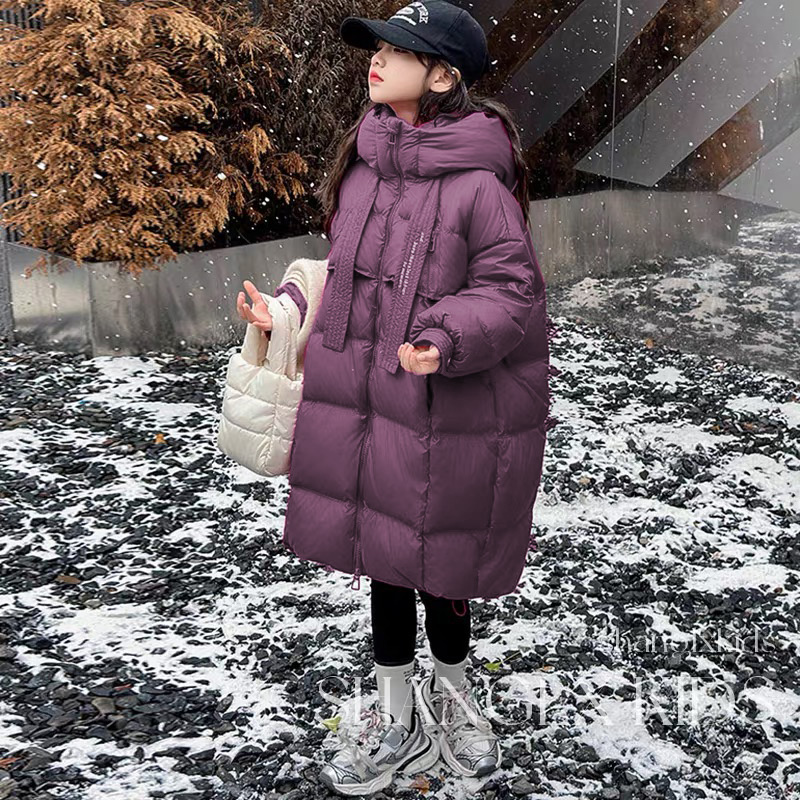 女童冬季外套儿童洋气时尚宽松中长款加厚保暖韩版