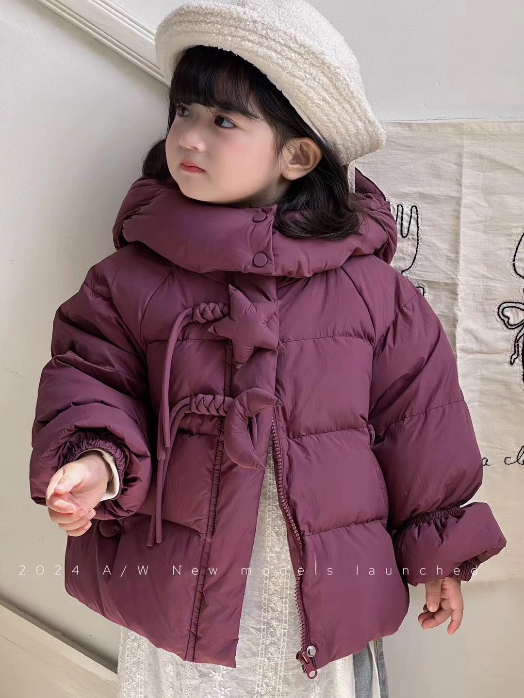 女童过冬外套儿童洋气时尚宝宝中长款加厚韩版冬季短款大童小童