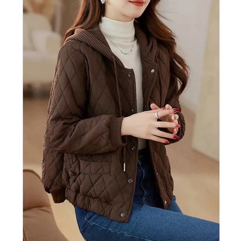 小棉袄棉服女轻薄2025冬季新款韩版宽松大码休闲连帽棉衣外套女