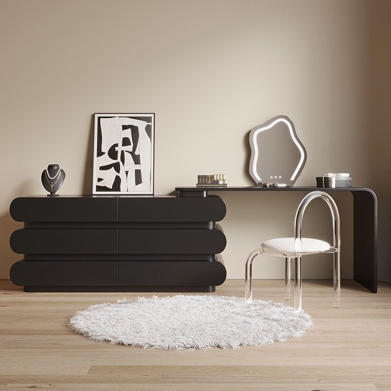 韵梦源梳妆台卧室极简风转角化妆桌斗柜一体实木化妆台家用白色