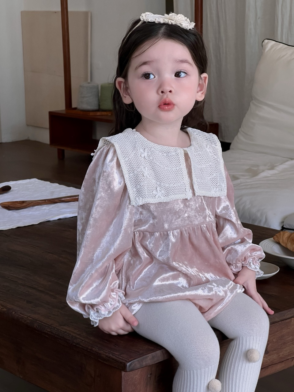 【Ponyo】秋·洋气女宝宝可爱甜美连衣包屁衣显白粉色周岁生日哈衣