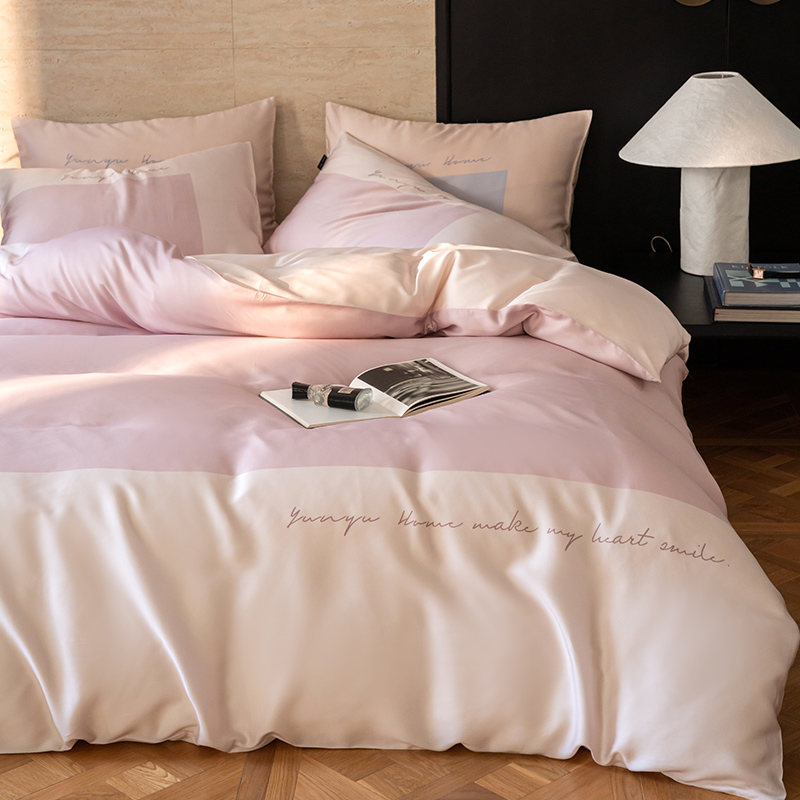 【超哥专属】【芸裕家居】简约轻奢双拼兰精天丝纯色四件套234JT278