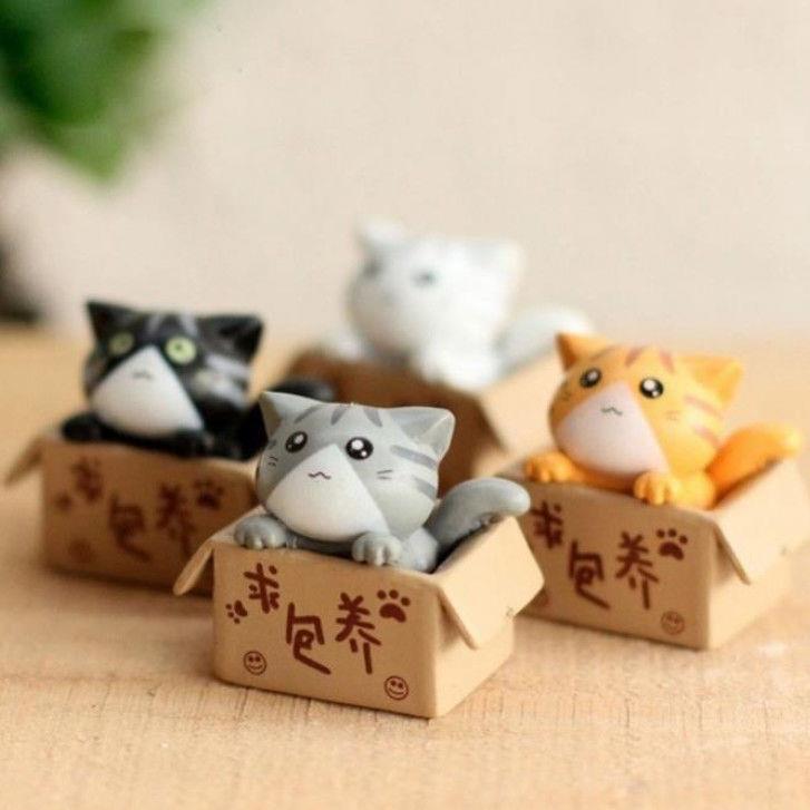 创意可爱求包养私房猫小猫咪公仔玩偶多肉微景观桌面摆件小饰品