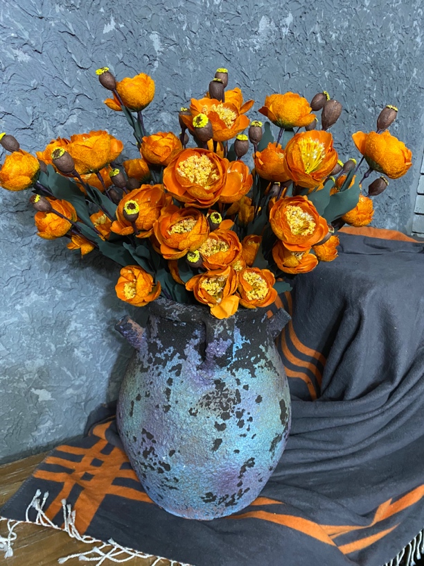 家庭装饰花（茶玫橙色10支）