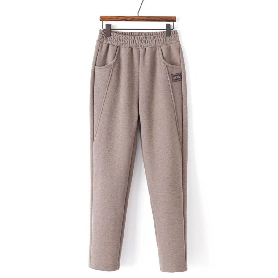 春秋款妈妈裤外穿长裤中老年加绒加厚女裤冬季高档加绒毛呢休闲裤