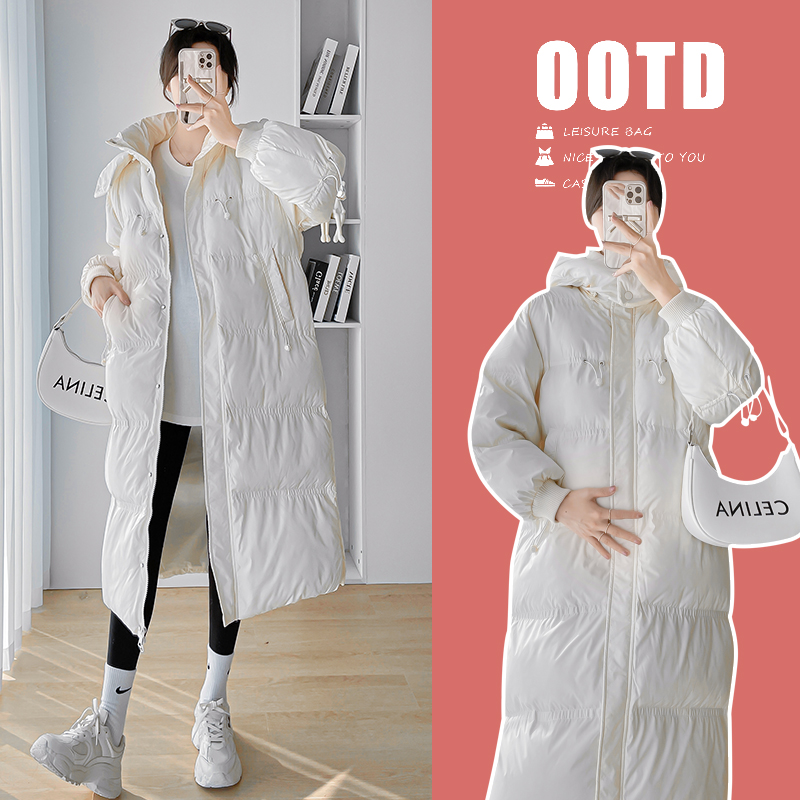 秋冬新款孕妇装棉服女外套韩版中长款大码宽松长款服棉怀孕期冬装