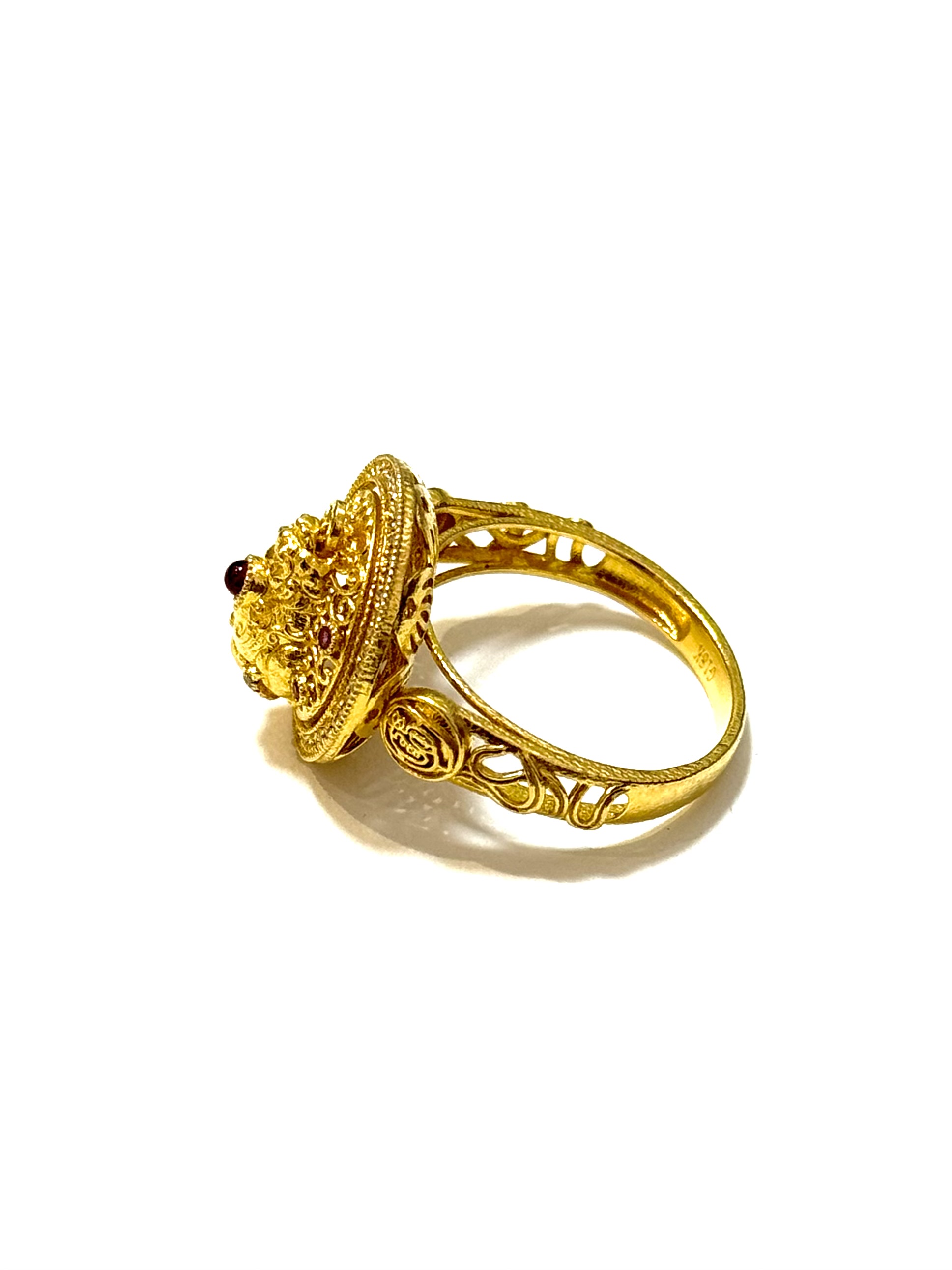 18K貔貅旋转雷光金福戒指/个KJ-281