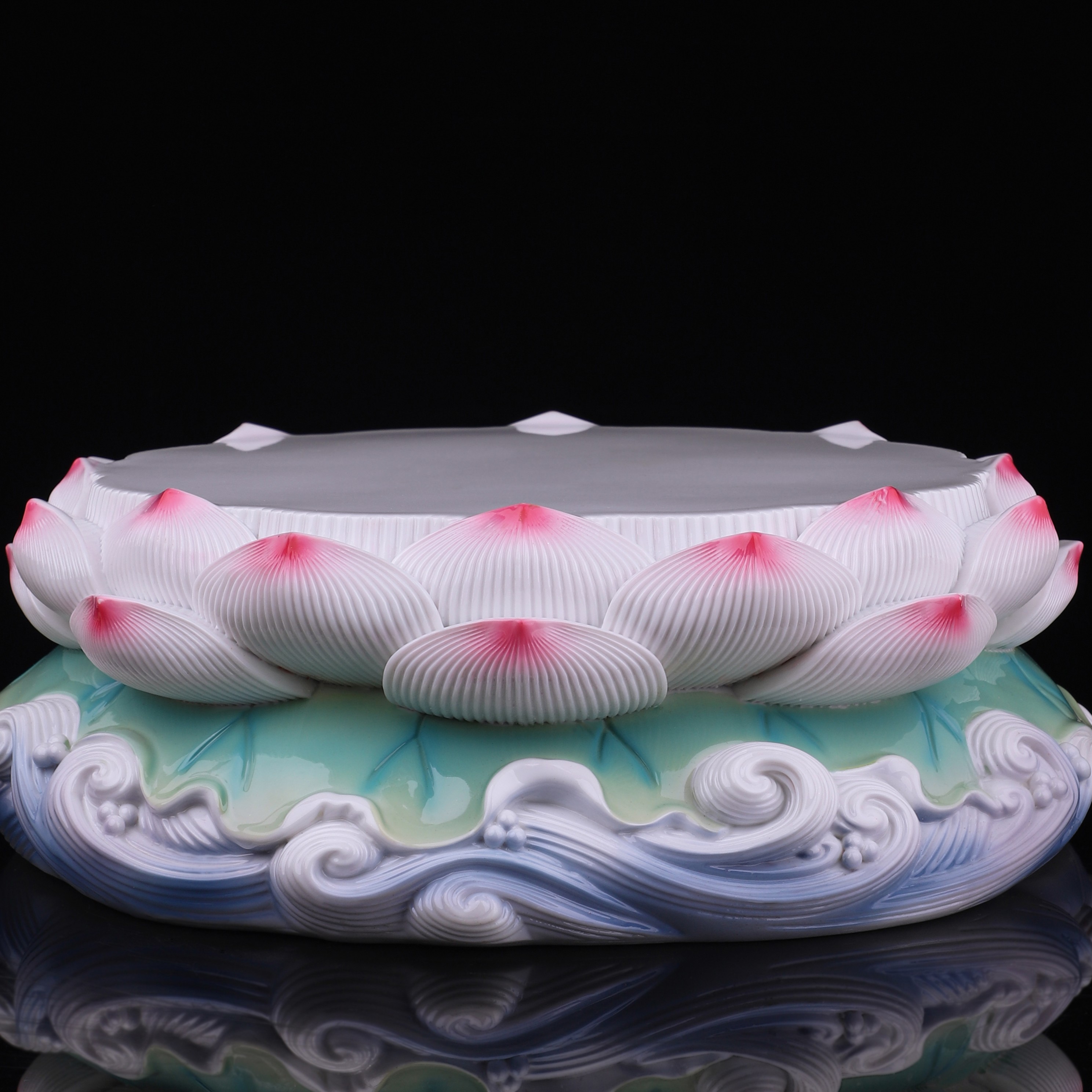 莲花艺瓷底座像底座 观音财神关公底座