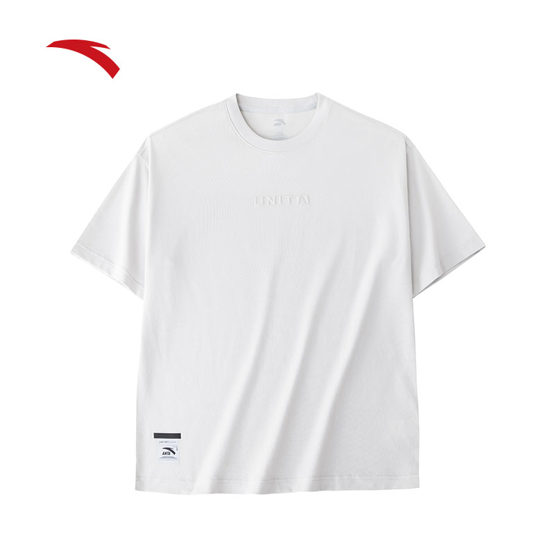 ANTA/安踏短袖t恤男夏季新款宽松简约套头针织衫运动舒适男子健身