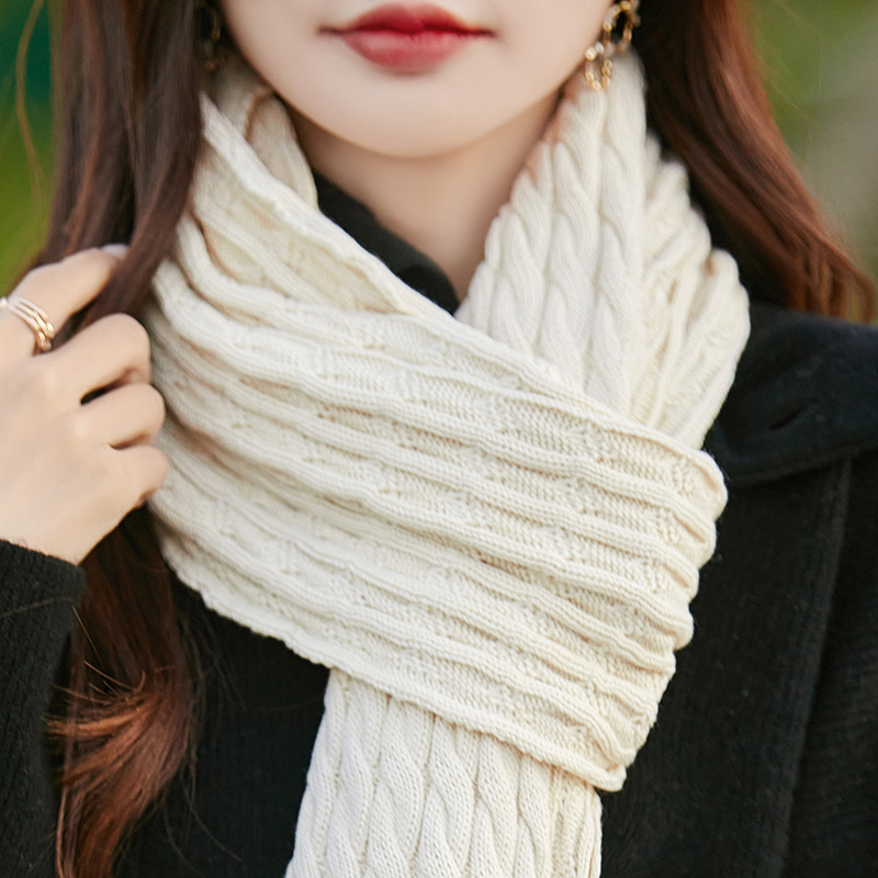 不起球 100%纯棉麻花围巾披肩