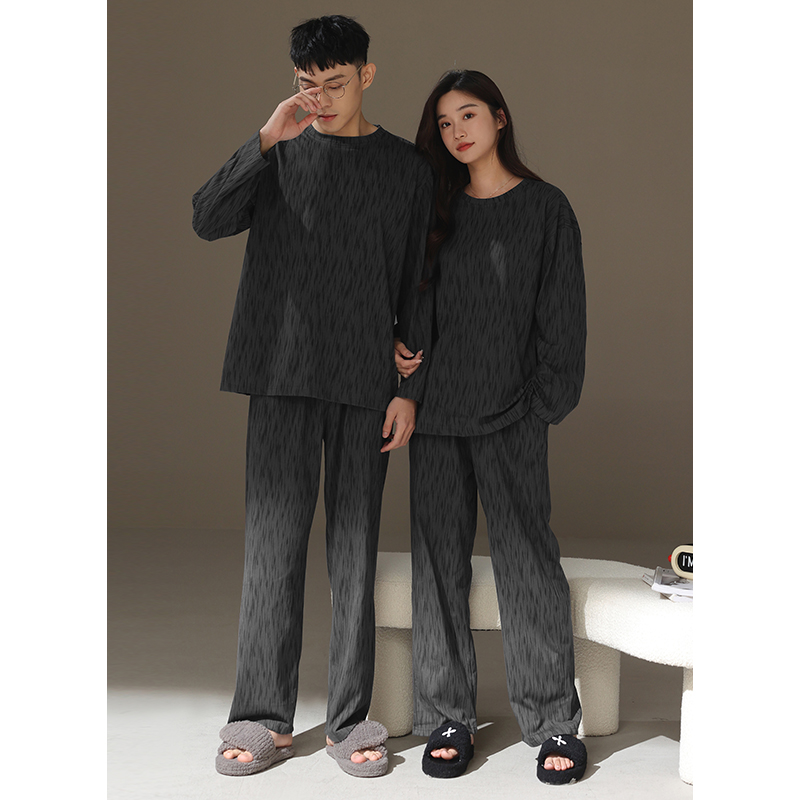 【美家臣】春秋新款睡衣情侣装一男一女时尚纯棉圆领可外穿家居服
