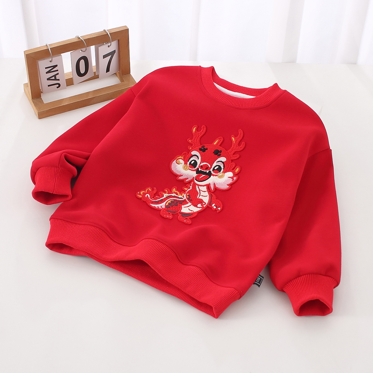 {洋洋} 年款专属 冬季新年拜年服中国风加绒加厚宝宝保暖童装