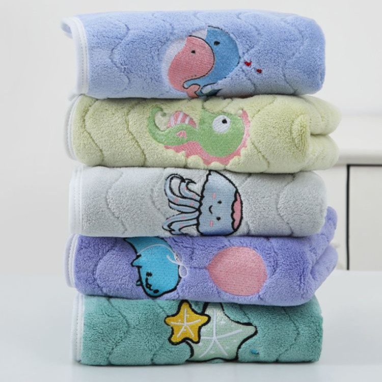 儿童毛巾大号洗澡比纯棉更柔软吸水速干不掉毛宝宝专用长方形面巾
