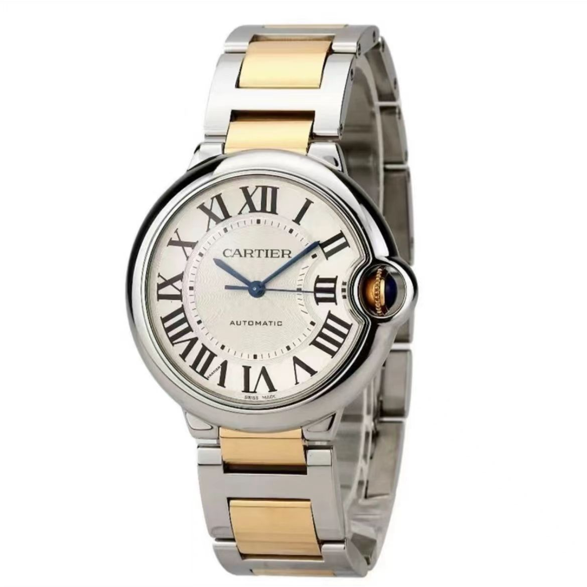 99新 Cartier/卡地亚 蓝气球W6920047 36表径间金机械时尚表 单表