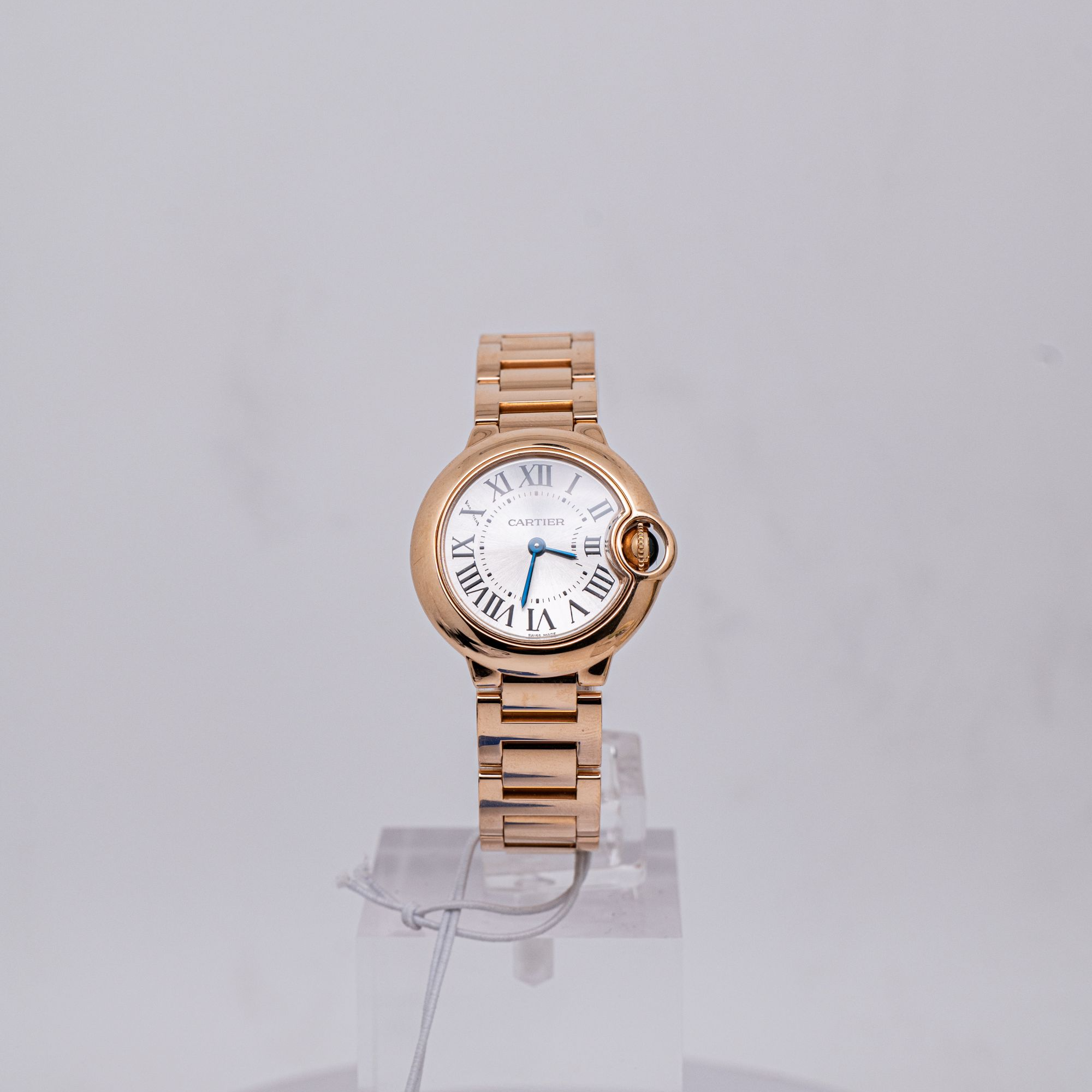 99新 Cartier/卡地亚 蓝气球W69002Z2 28表径全金链石英女表 单表