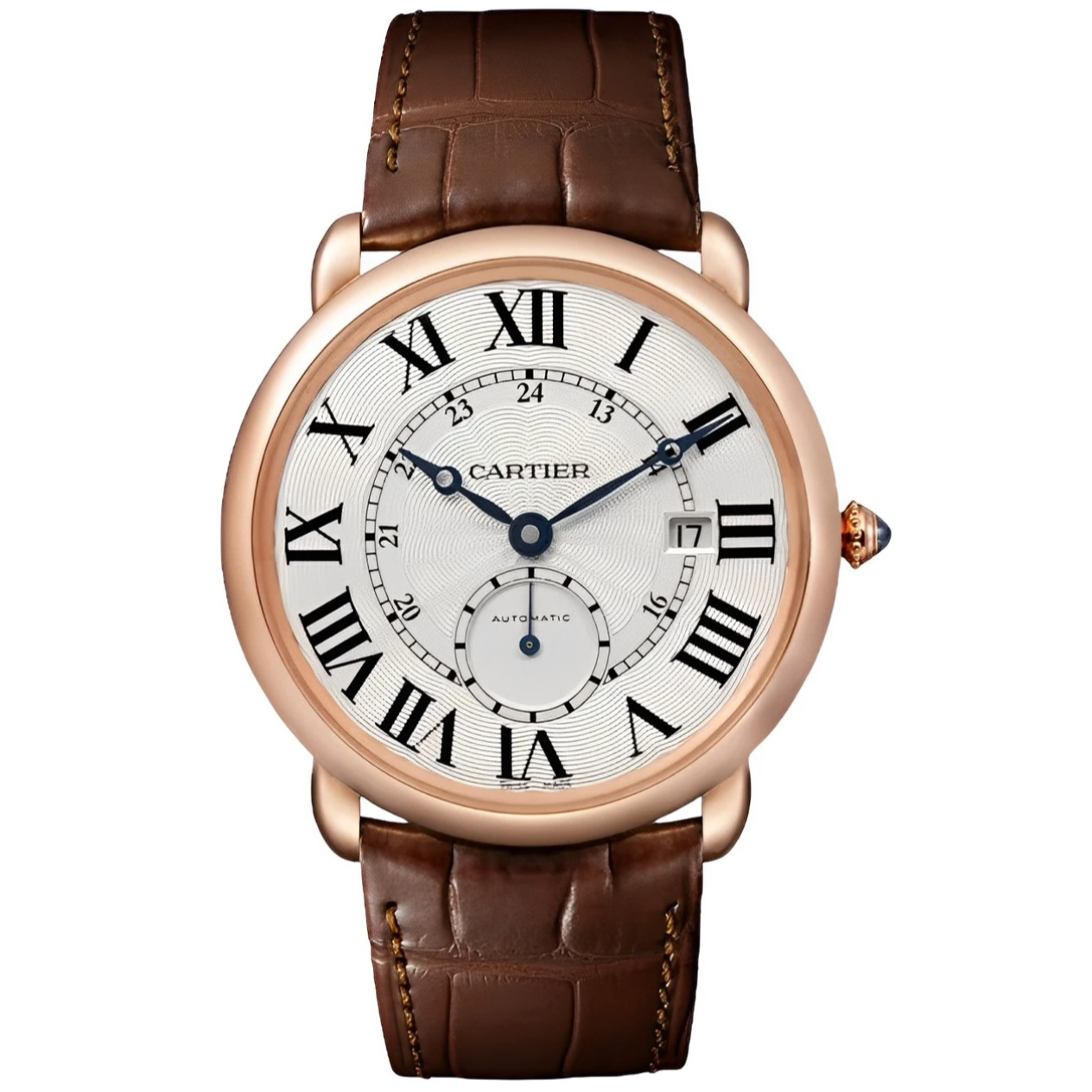 99新 Cartier/卡地亚 伦敦W6801005 40玫瑰金路易男士机械表 单表