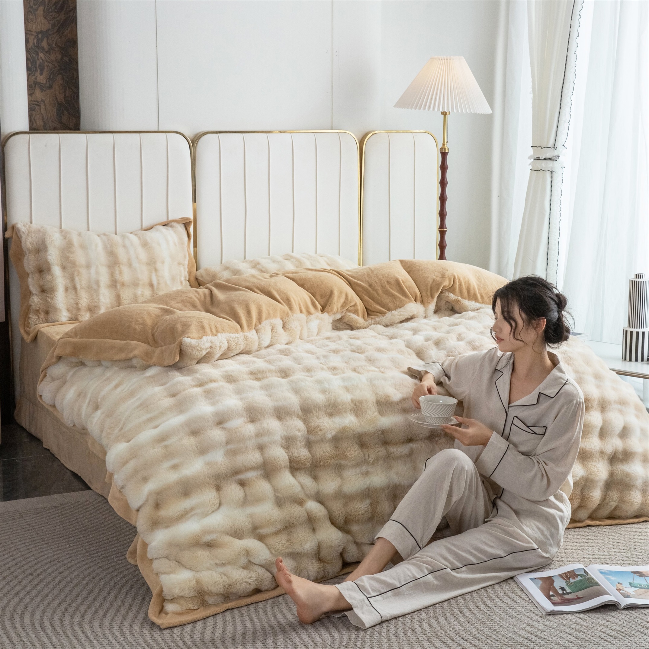 雅赞官方【宝宝绒四件套】加厚保暖轻奢亲肤双面防静电四件套装床品