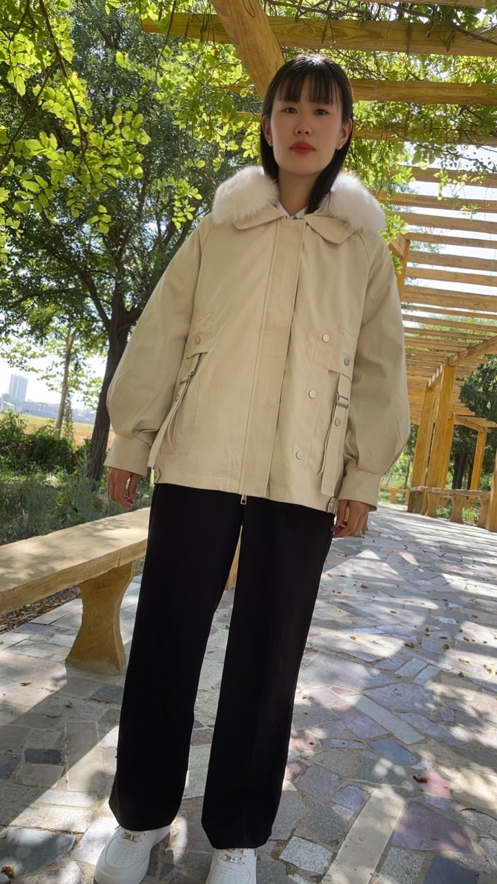 时尚韩版宽松年轻派克服女款可拆内胆洋气外套小个子加厚