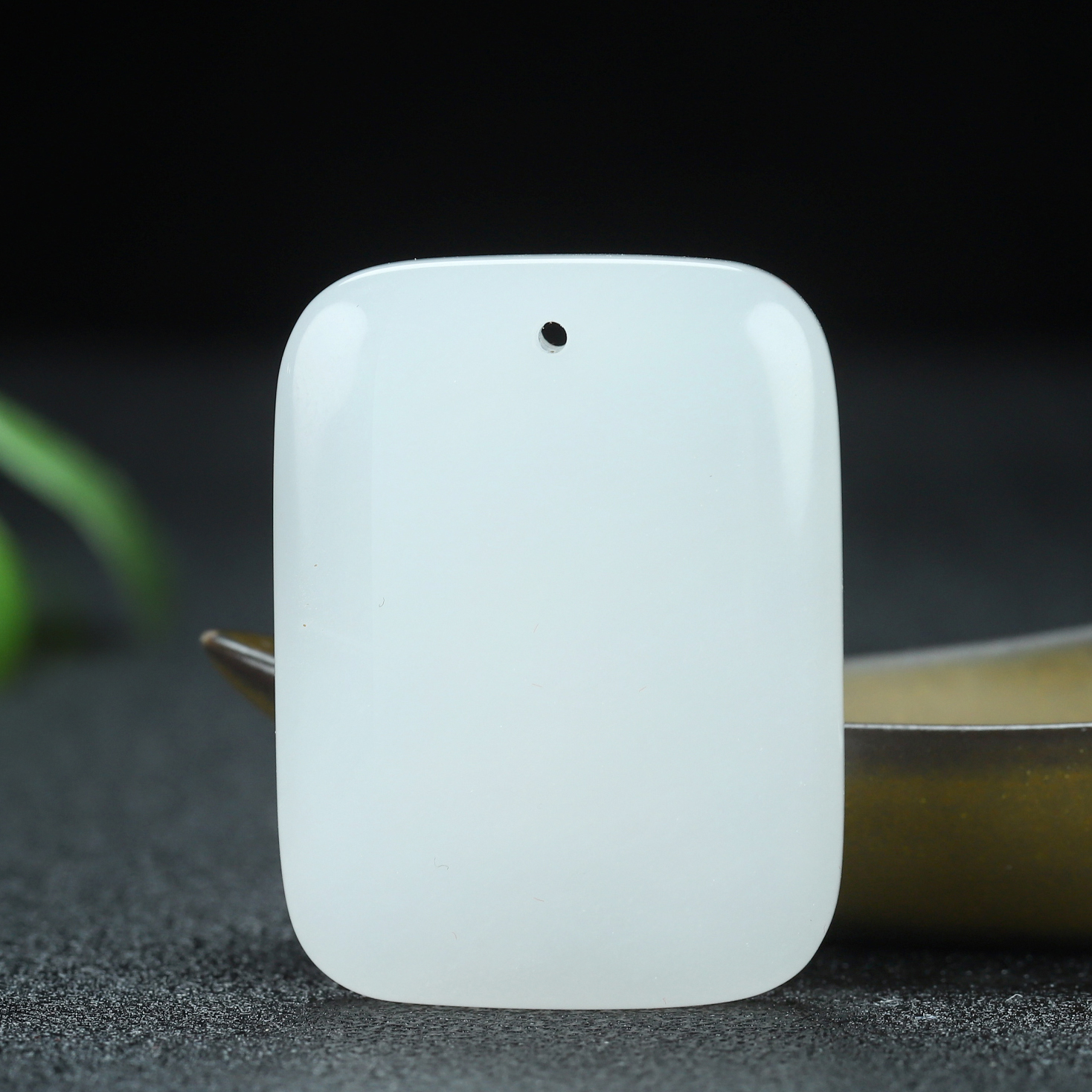 天然金丝玉平安无事牌40*30mm细腻油润精品平安无事牌时尚百搭款