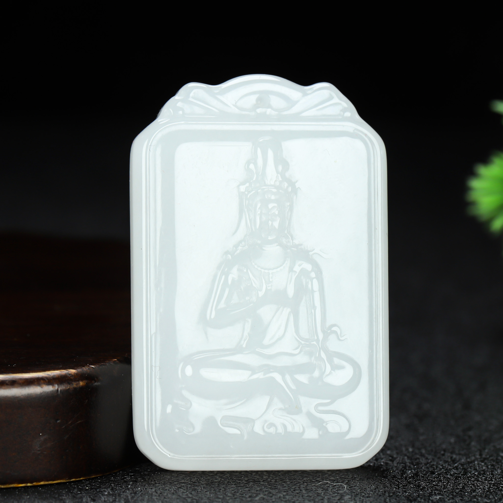 天然金丝玉观音牌子守护神油润细腻大气精品牌子精雕观音牌子