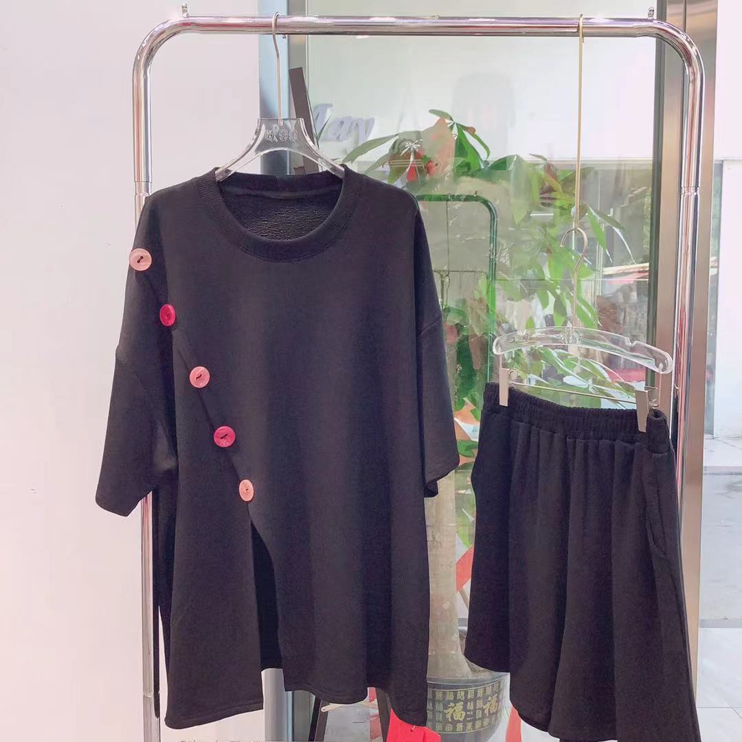 潮牌大码女套装中国风