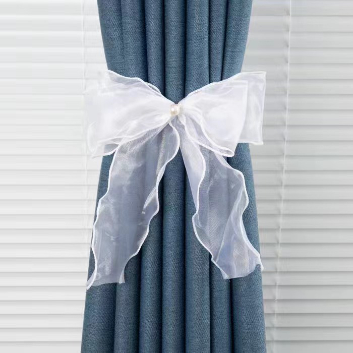 窗帘双层蝴蝶纱绑带