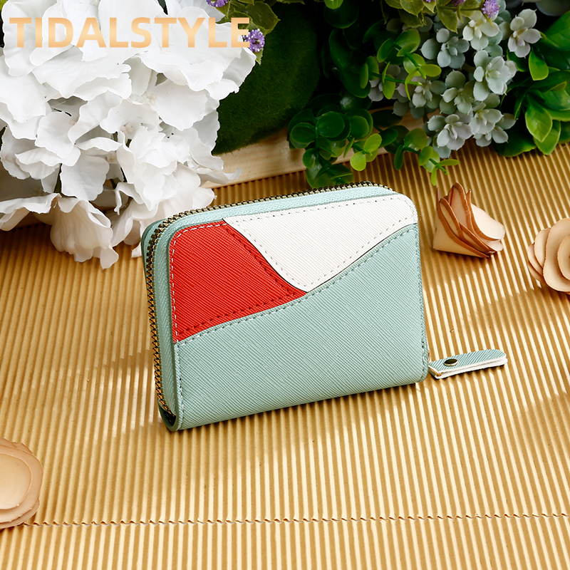2024新款拼色卡包证件包女防消磁多功能大容量多卡位小巧零钱包女