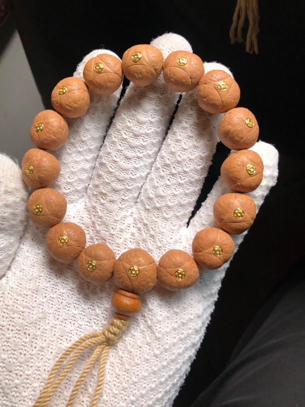 16mm镶嵌铜标六芒星尼泊尔龙眼菩提手串