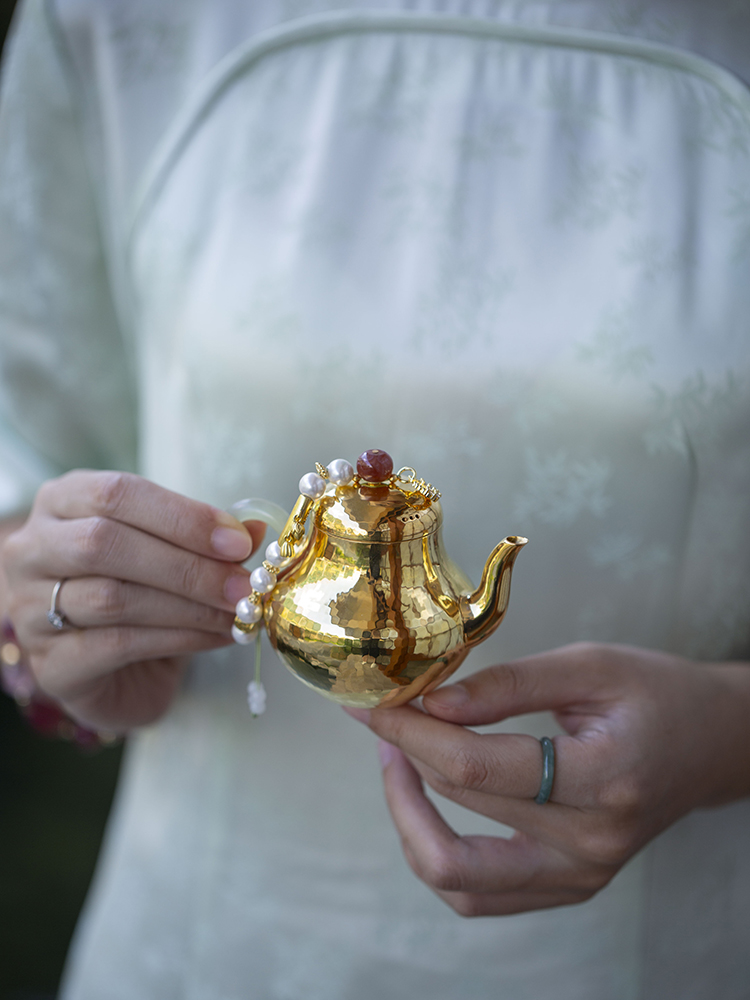 Zy0016 钛金小梨壶银壶高端茶具