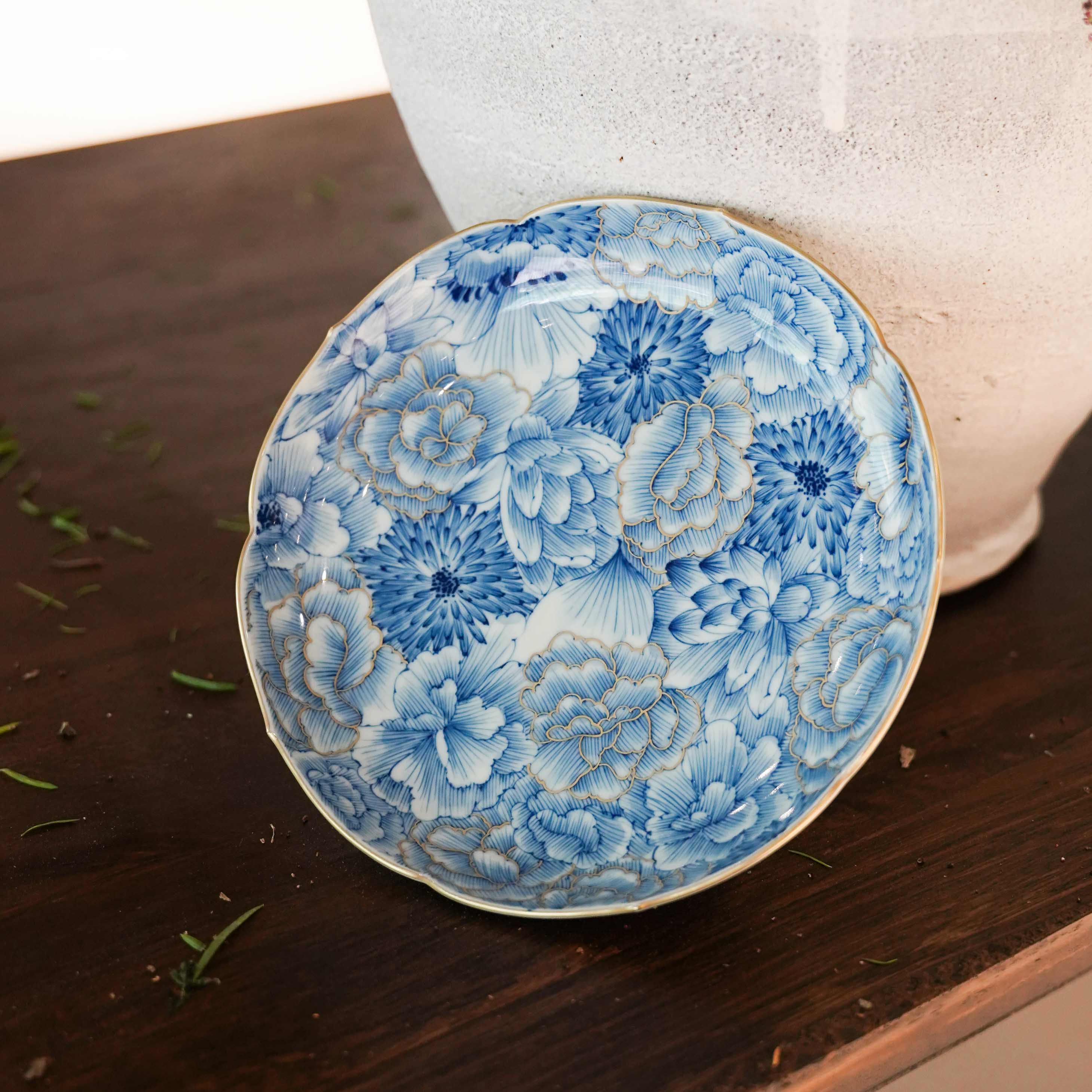 YTJ00143 雅同集-青花万花描金葵壶承