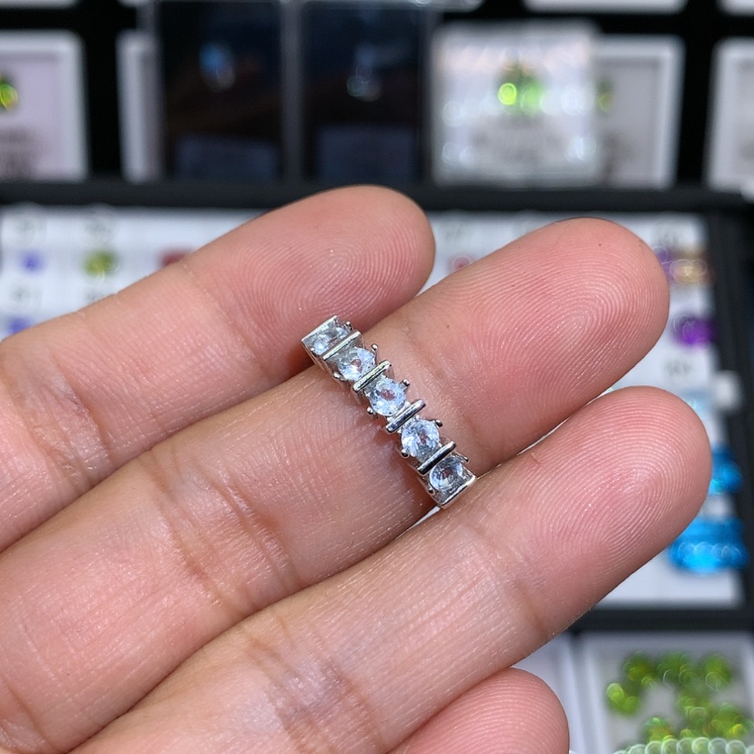 【闪购商品】海蓝宝石戒指银S925镶嵌仙***p
