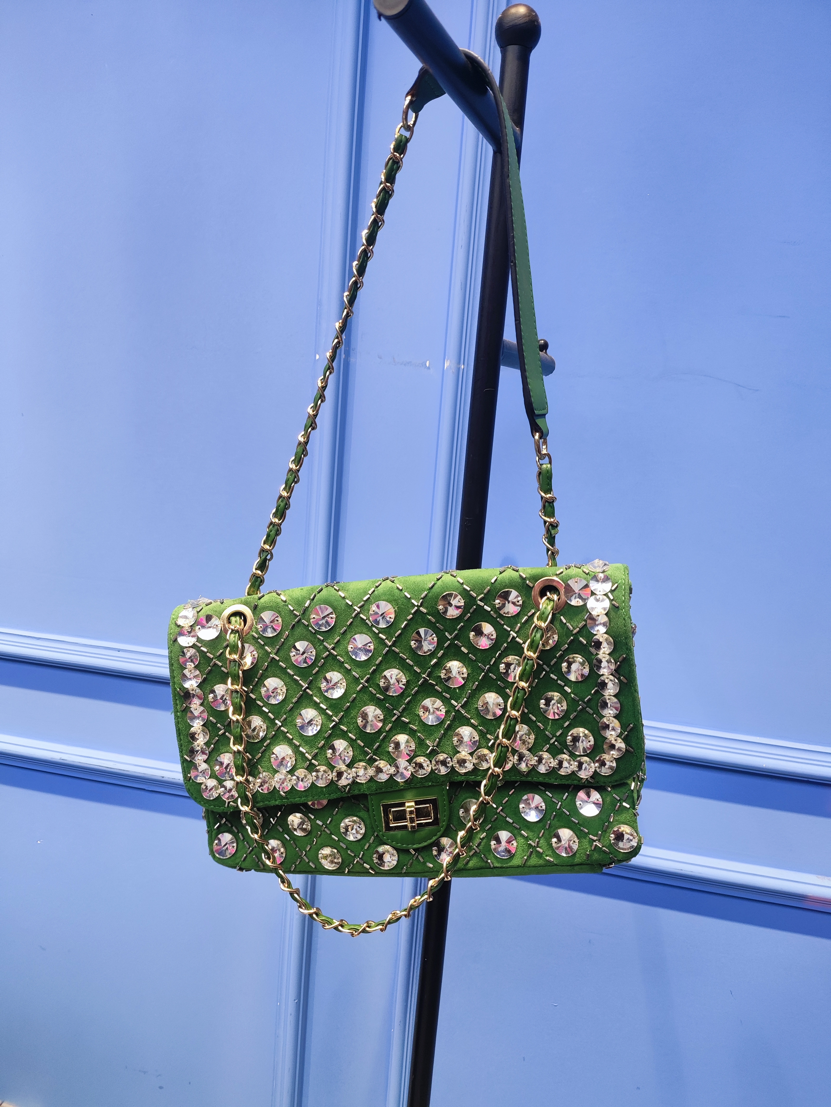 69708婷姐潮牌时尚百搭带钻满钻肩包