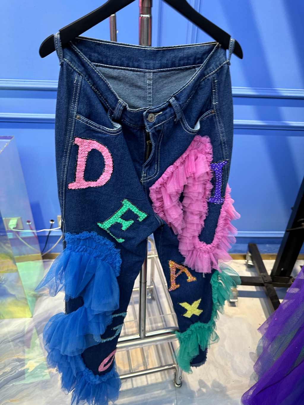 TT784【婷姐定制】直筒时尚牛仔裤