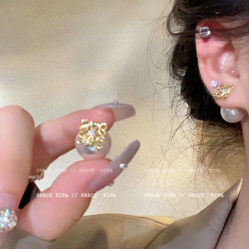 法式复古珠珠耳钉女小众轻奢高级感耳环2023新款爆款气质温柔耳饰