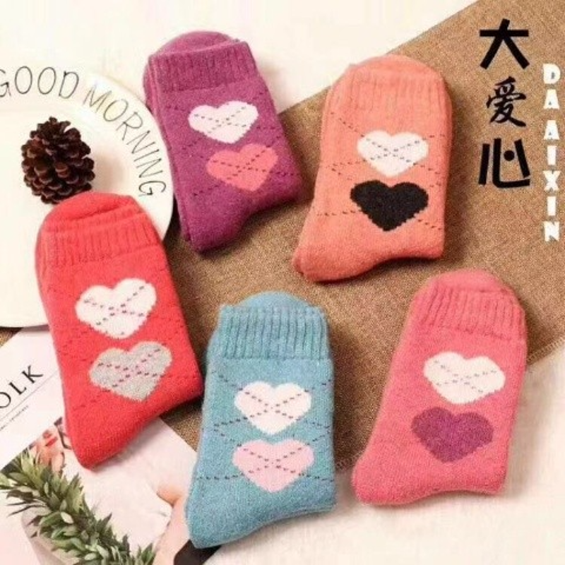 3双5双春秋冬款常规款毛圈袜棉袜加厚袜子男女情侣民族风袜子