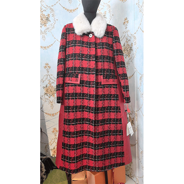 FJ  2782  菲姐时尚气质女士中长款冬季大衣外套