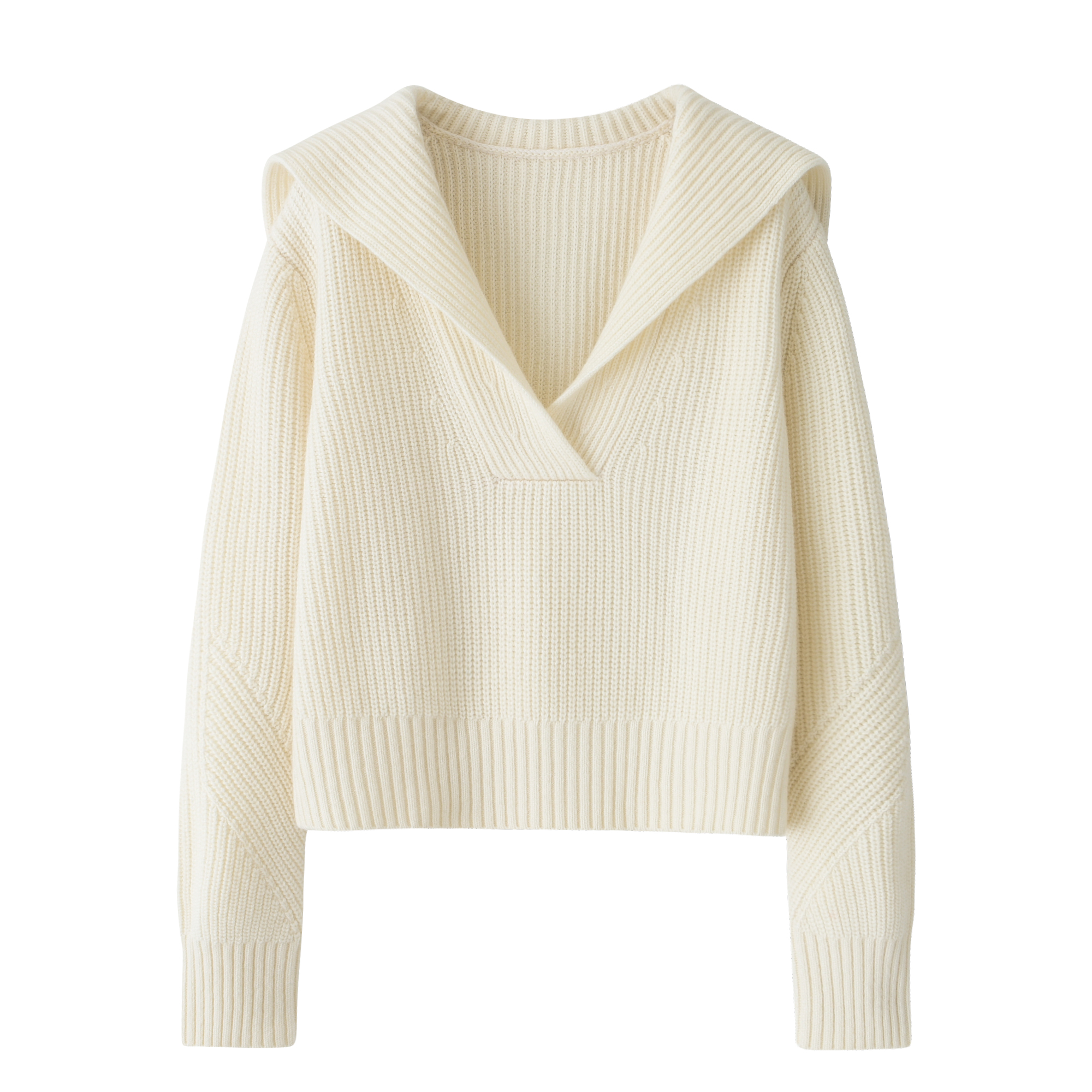 重磅加厚大翻领女套衫100山羊绒08纯羊绒海军领纯色休闲平均600克