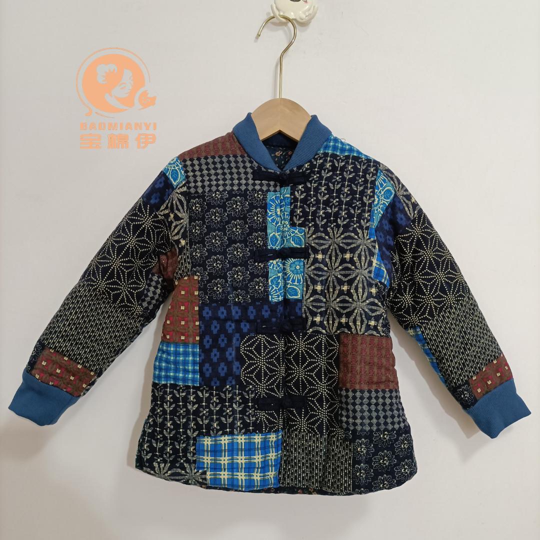 复古风儿童手工棉花冬季保暖棉服可机洗国风定制3--7天发货民族风