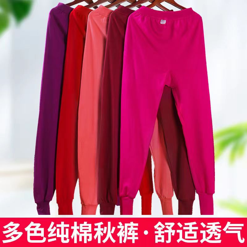纯棉秋裤女士高腰衬裤妈妈棉裤中老年保暖裤老人线裤秋裤女款大码