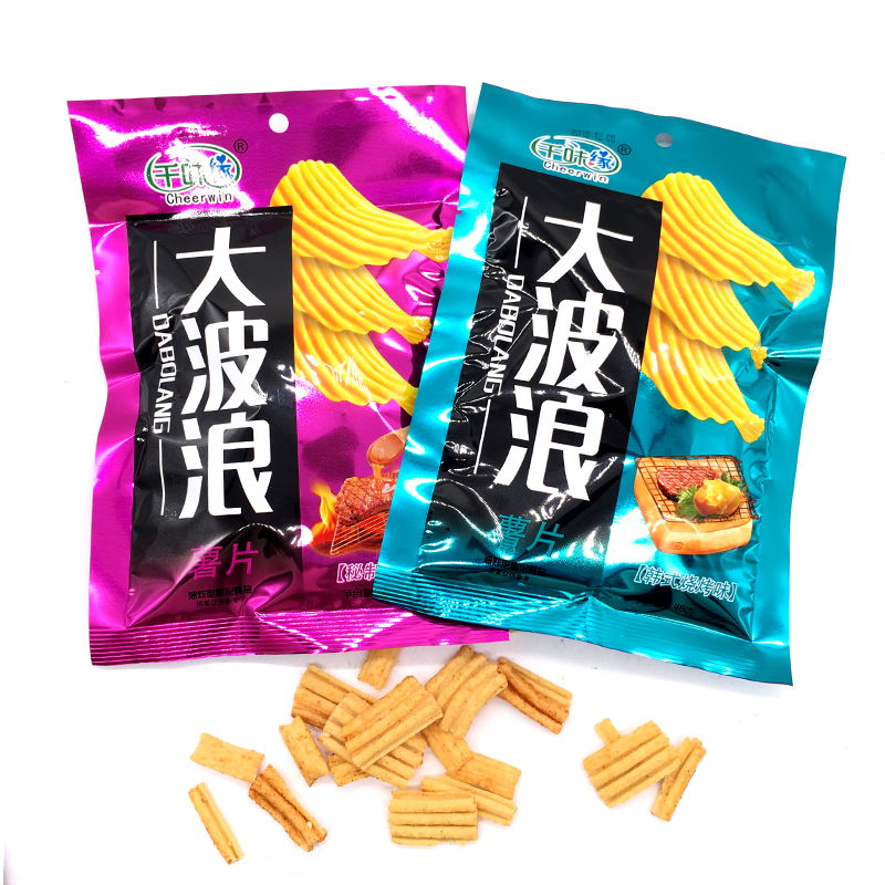千味缘大波浪薯片混合牛肉烧烤味80后儿时休闲休闲膨化解馋小零食