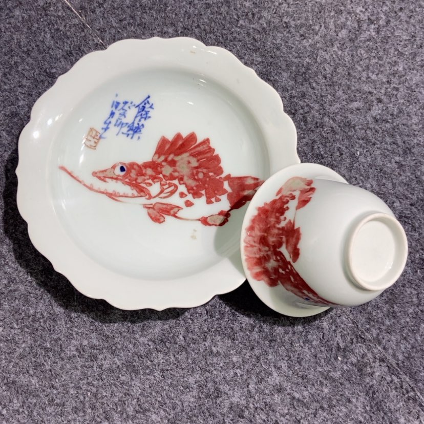 【闪购商品】瓷杯落**阳茶盘