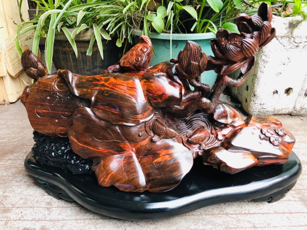 老挝大红酸枝交趾黄檀山水摆件