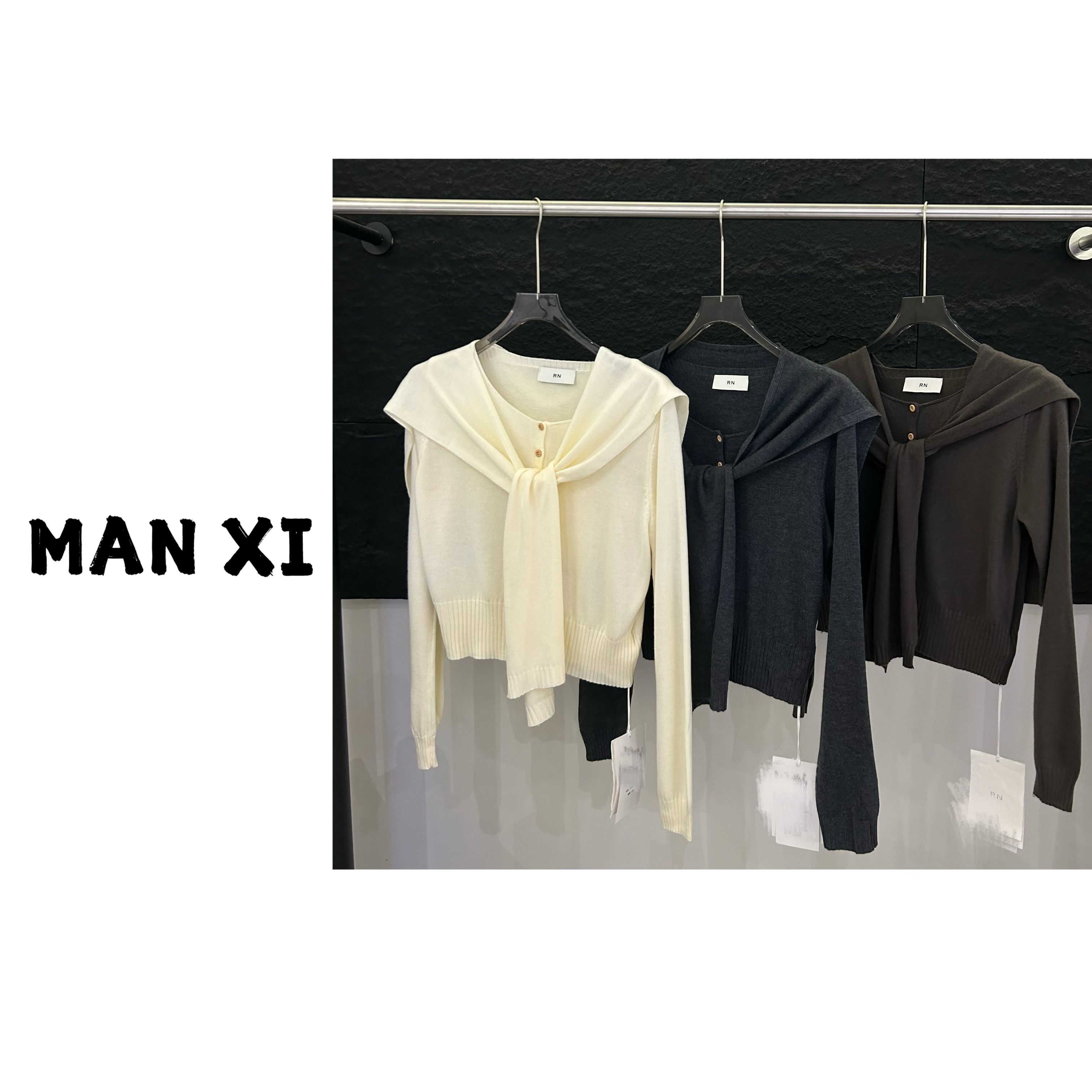 MAN XI 早秋新款披肩针织衫