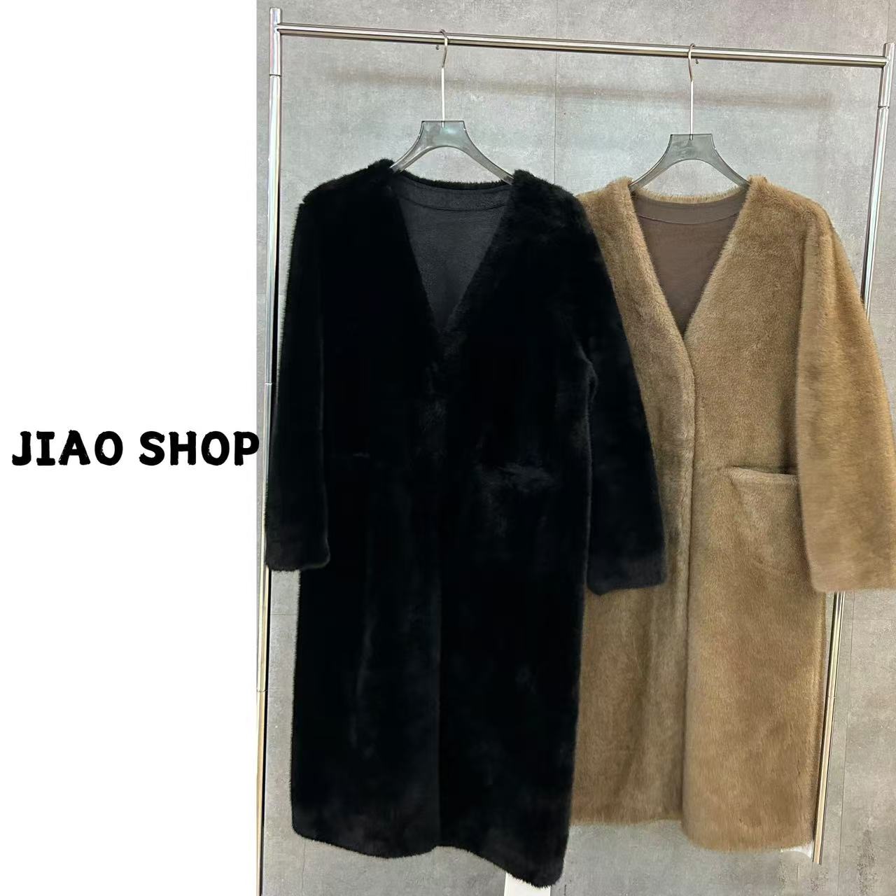 【JIAO SHOP】【红人上新】长款简约毛毛外套